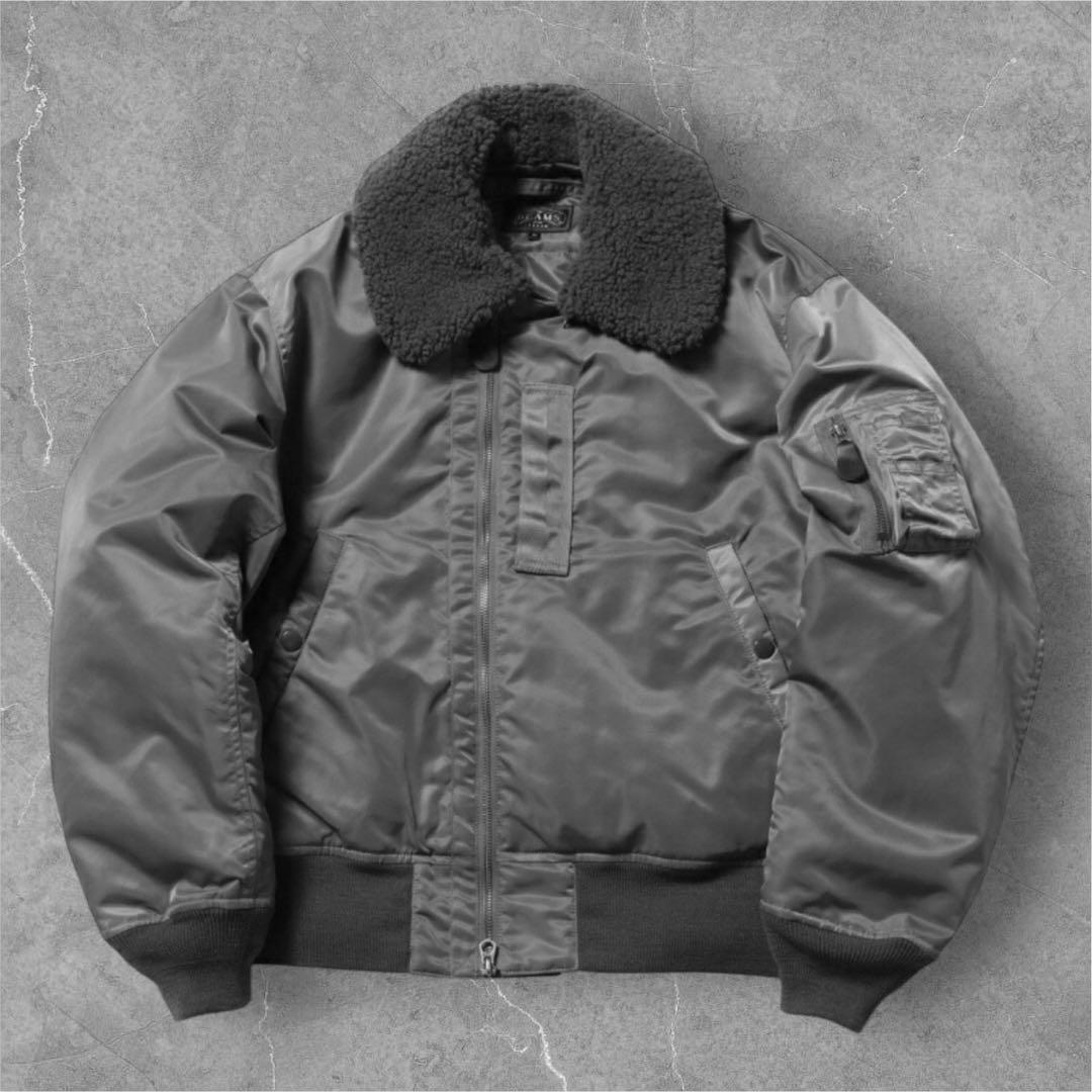 BEAMS PLUS B-15フライトジャケット ボア MA-1 セージ M