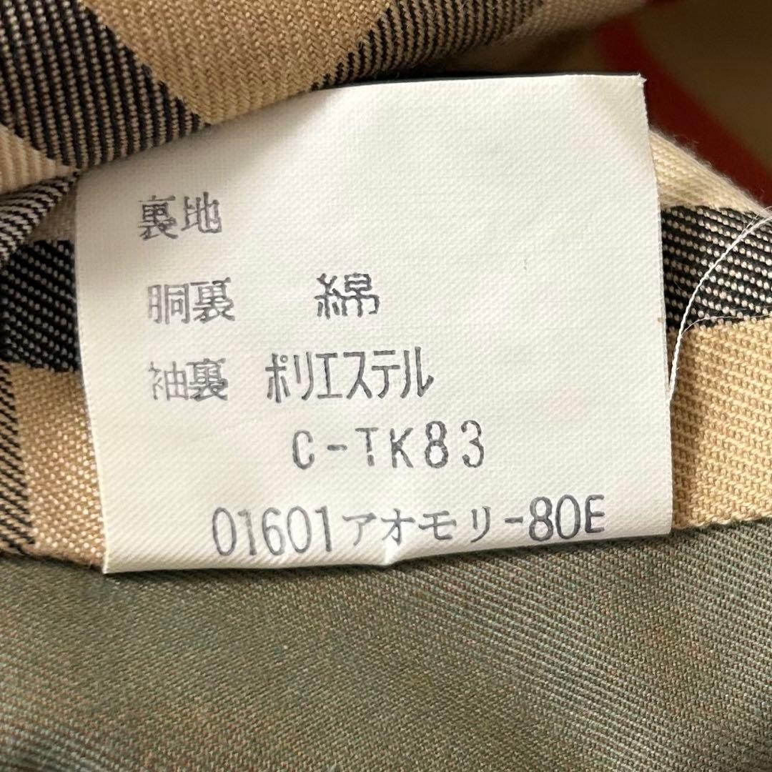【Burberrys】玉虫色 カーキ ステンカラーコート ノバチェック SS