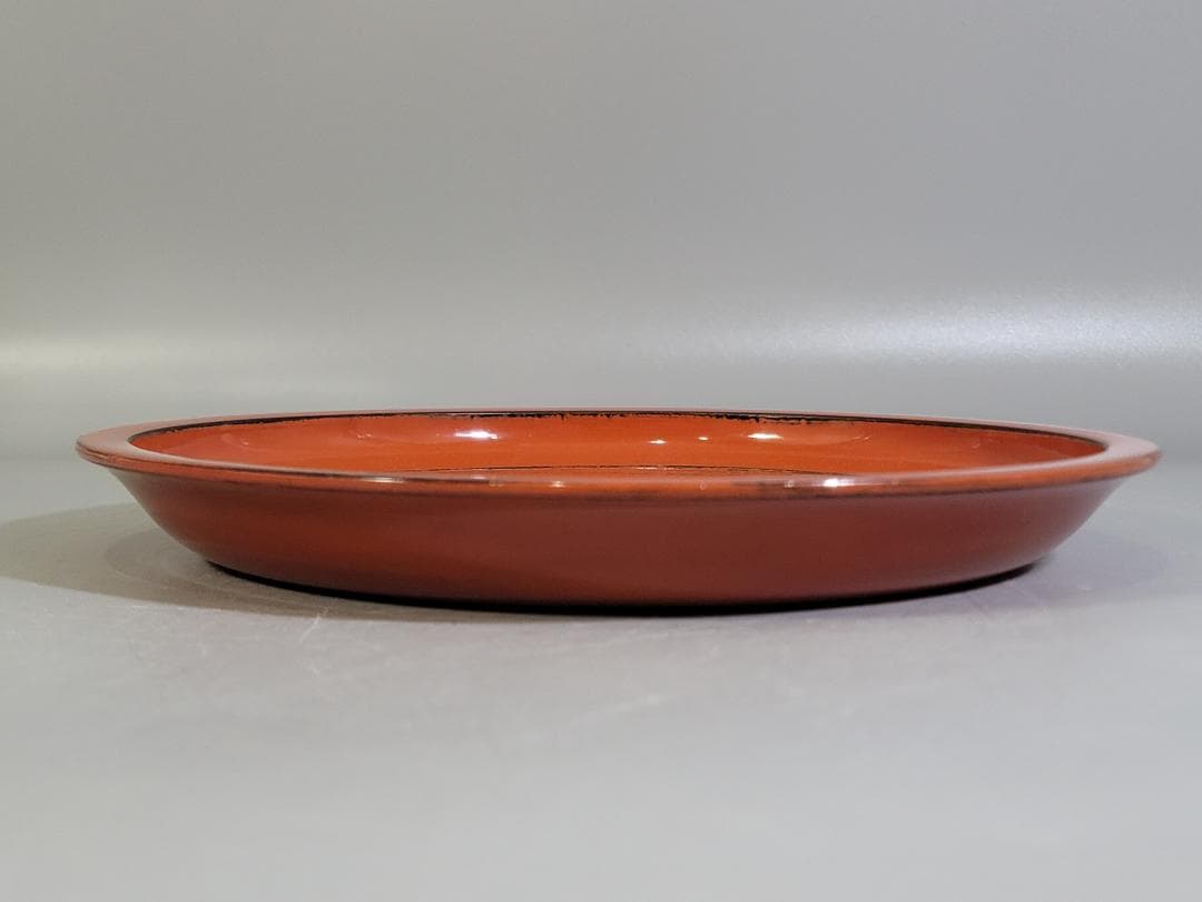 根来塗 丸盆 時代物 古美術 DT242