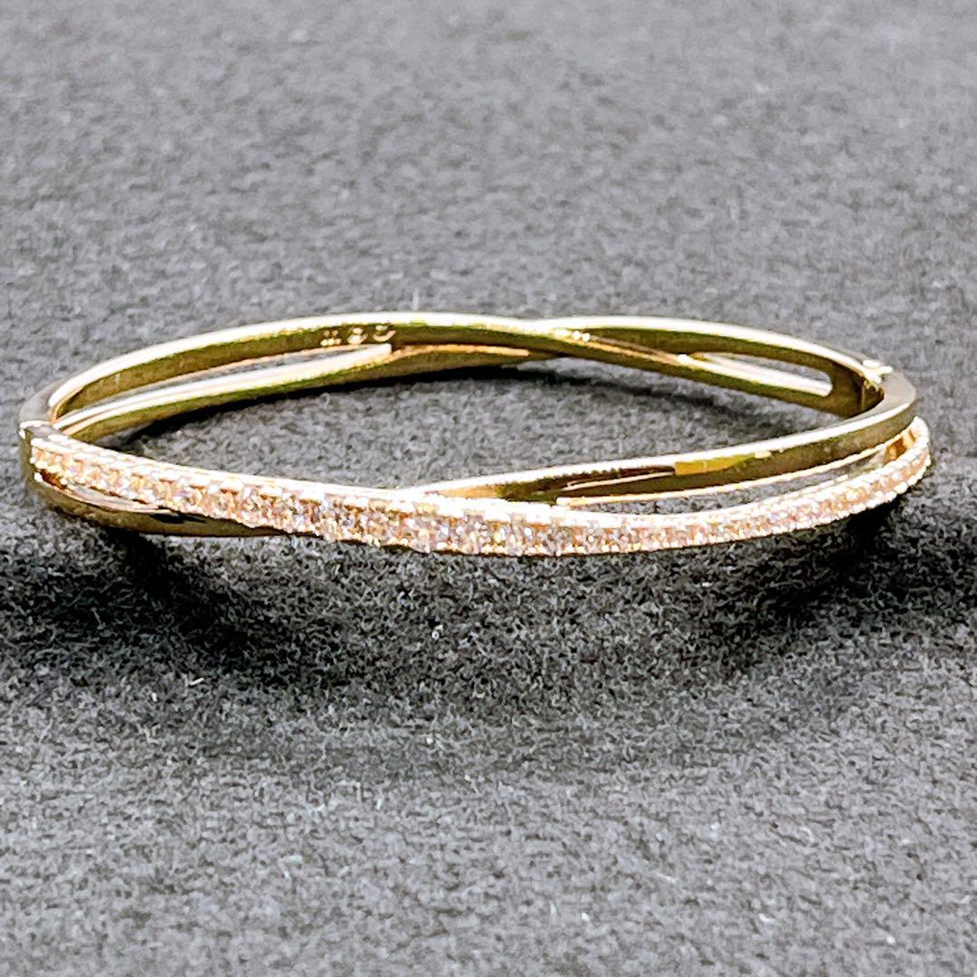 ✨極美品✨スワロフスキー SWAROVSKI ローズゴールドピンクバングル