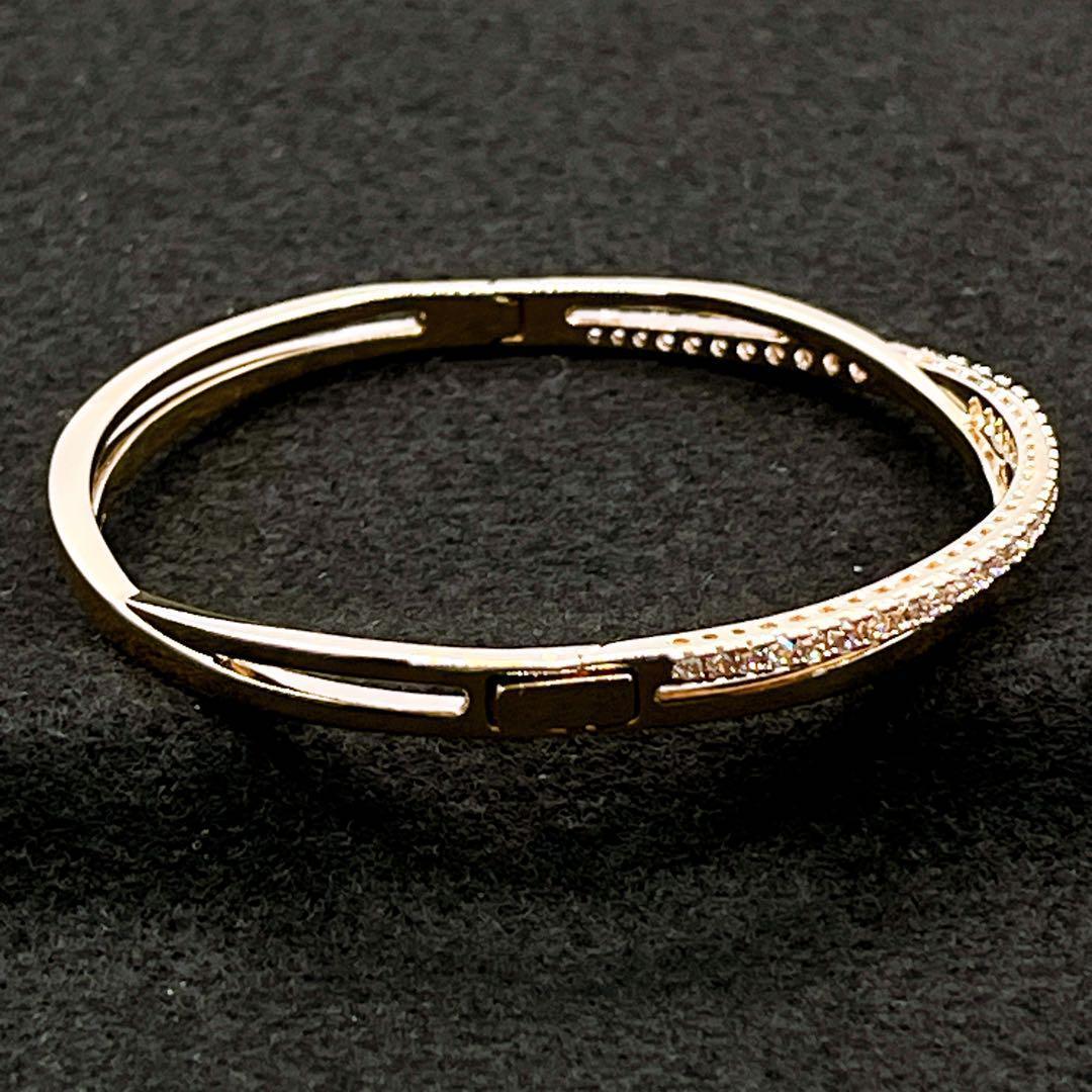 ✨極美品✨スワロフスキー SWAROVSKI ローズゴールドピンクバングル