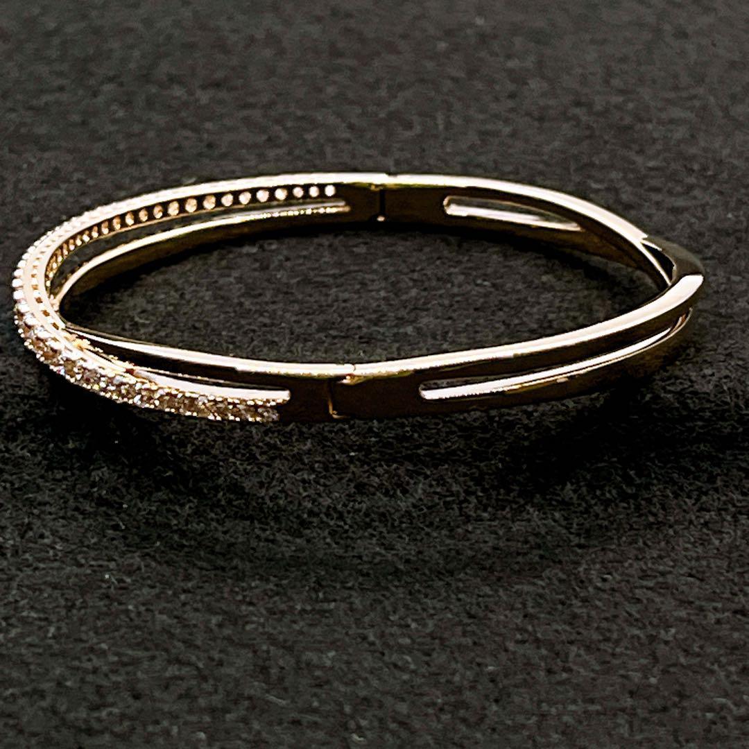 ✨極美品✨スワロフスキー SWAROVSKI ローズゴールドピンクバングル