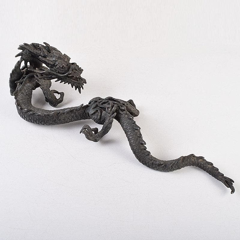 オベサス　時代金工　古銅鍍金　龍　置物　重さ約4kg　D　R9340H