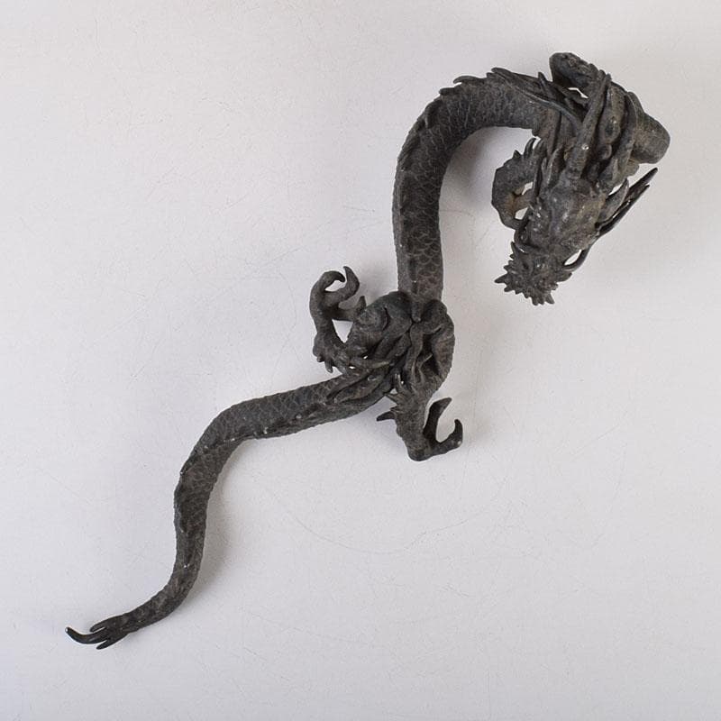 オベサス　時代金工　古銅鍍金　龍　置物　重さ約4kg　D　R9340H