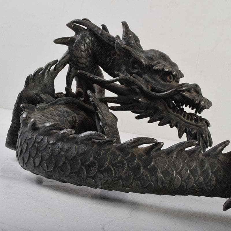 オベサス　時代金工　古銅鍍金　龍　置物　重さ約4kg　D　R9340H