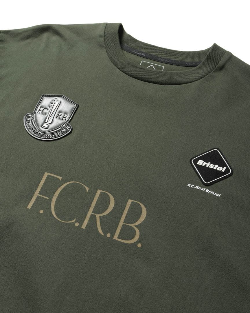 【送料込み★】FCRB LETTERED L/S TEE グリーン XXL