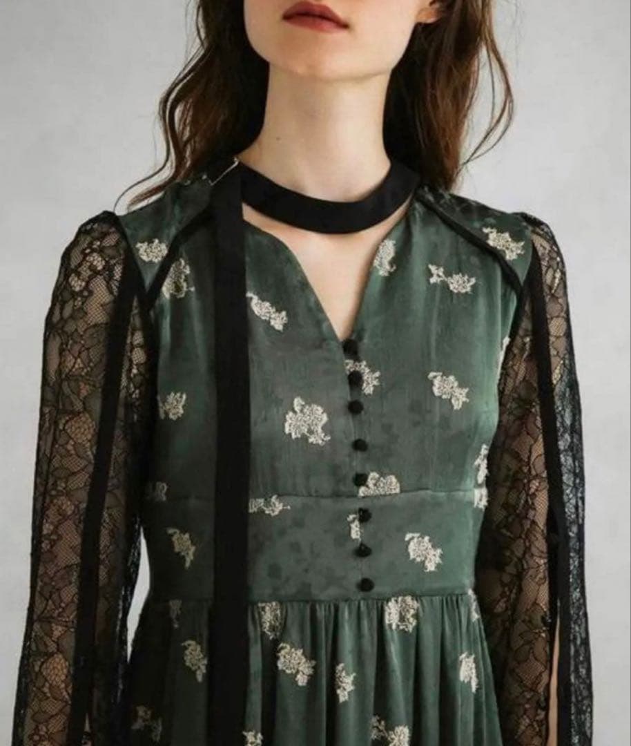 UNITED TOKYO マキシムフラワージャガードドレス