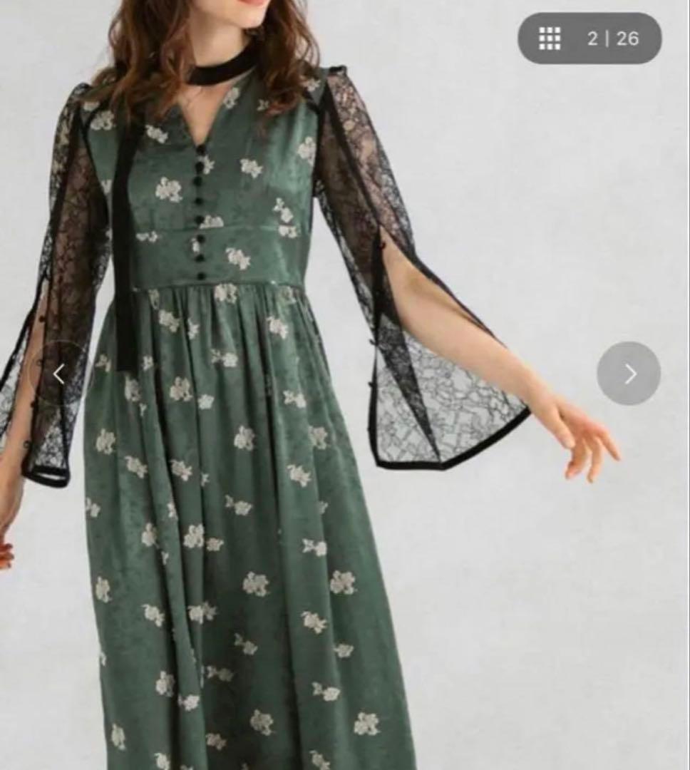 UNITED TOKYO マキシムフラワージャガードドレス