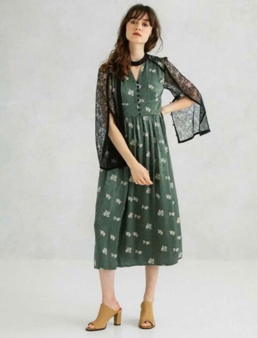 UNITED TOKYO マキシムフラワージャガードドレス