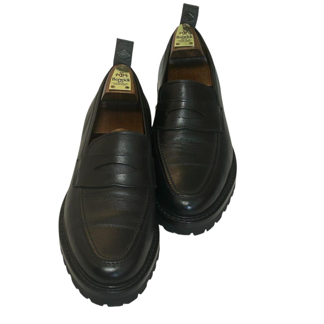 ケイスケ 未使用級WH×ナノユニバース ローファー ブラック 25