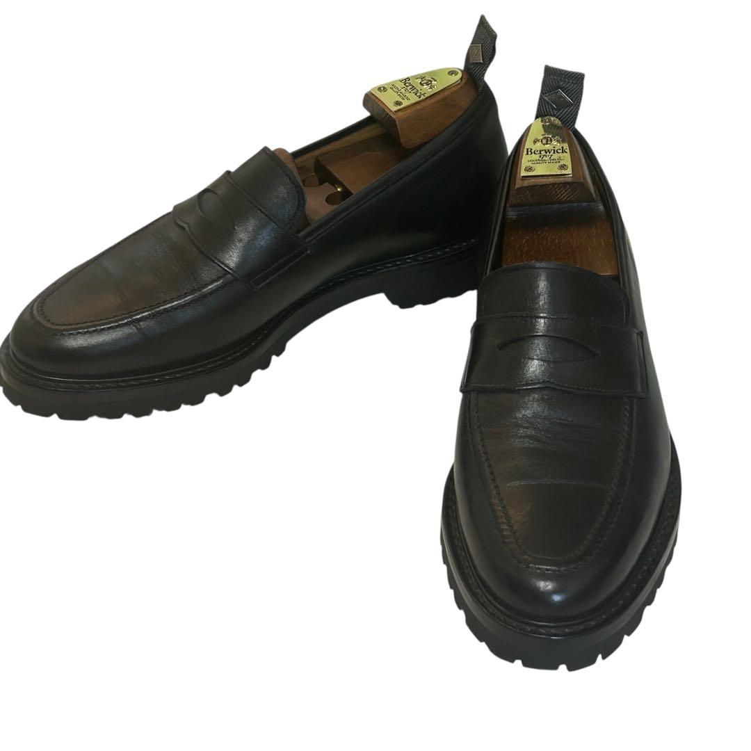 ケイスケ 未使用級WH×ナノユニバース ローファー ブラック 25