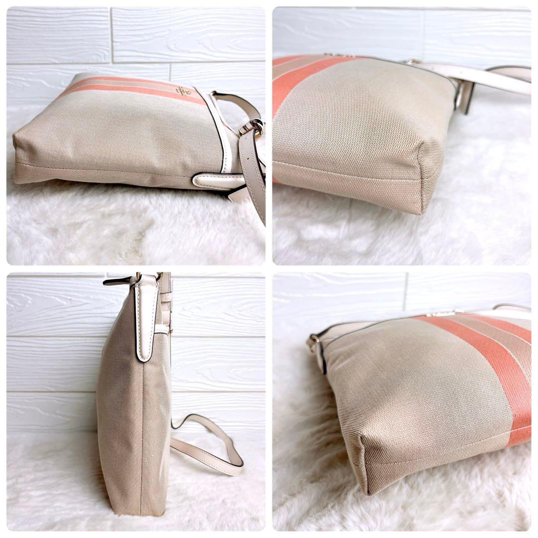 極美品☆COACHコーチ ショルダーバッグ キャンバス 軽量 ベージュ