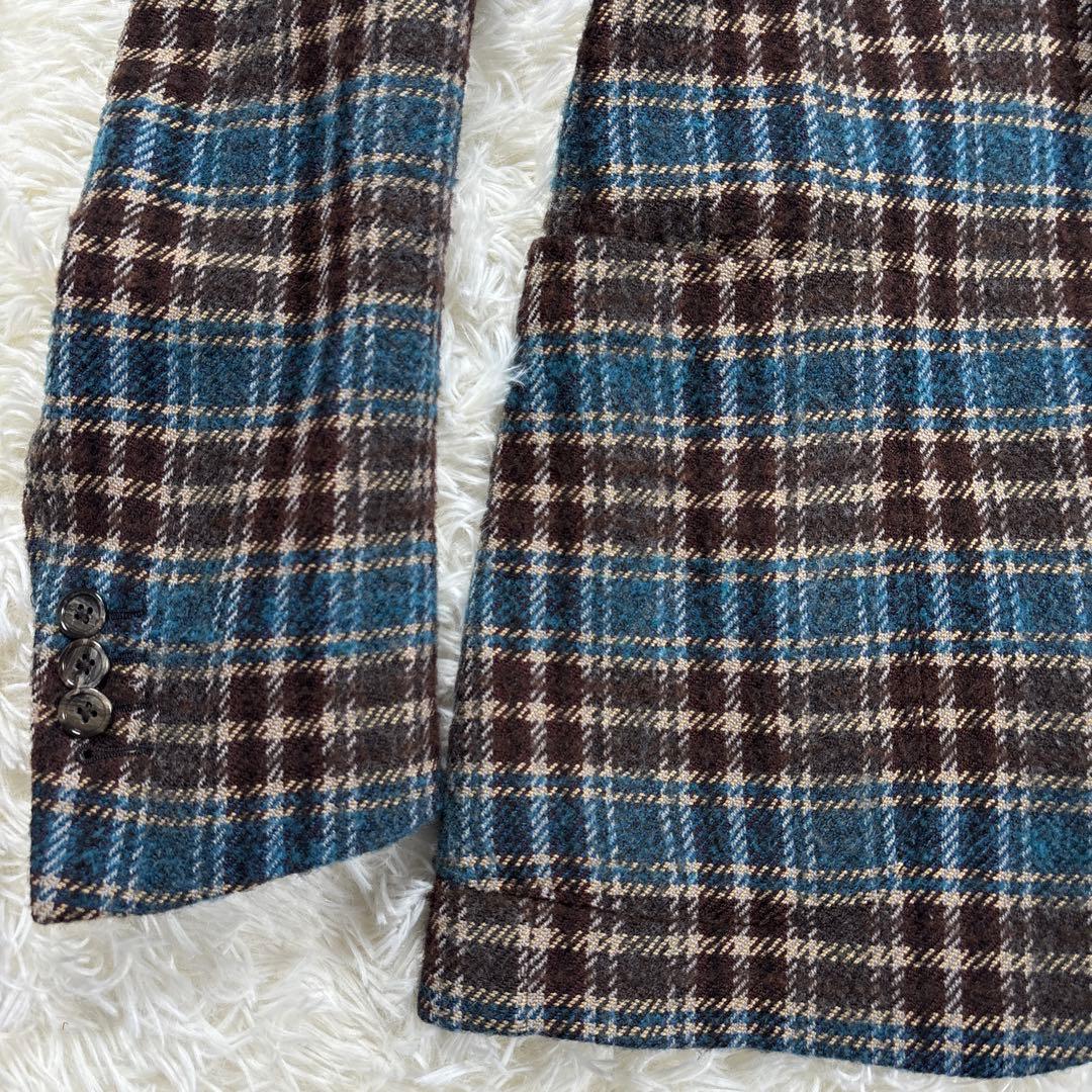 タリアトーレ　ツイード　テーラードジャケット　チェック　イタリア製　ウール　46