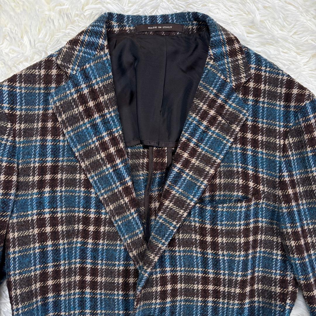 タリアトーレ　ツイード　テーラードジャケット　チェック　イタリア製　ウール　46