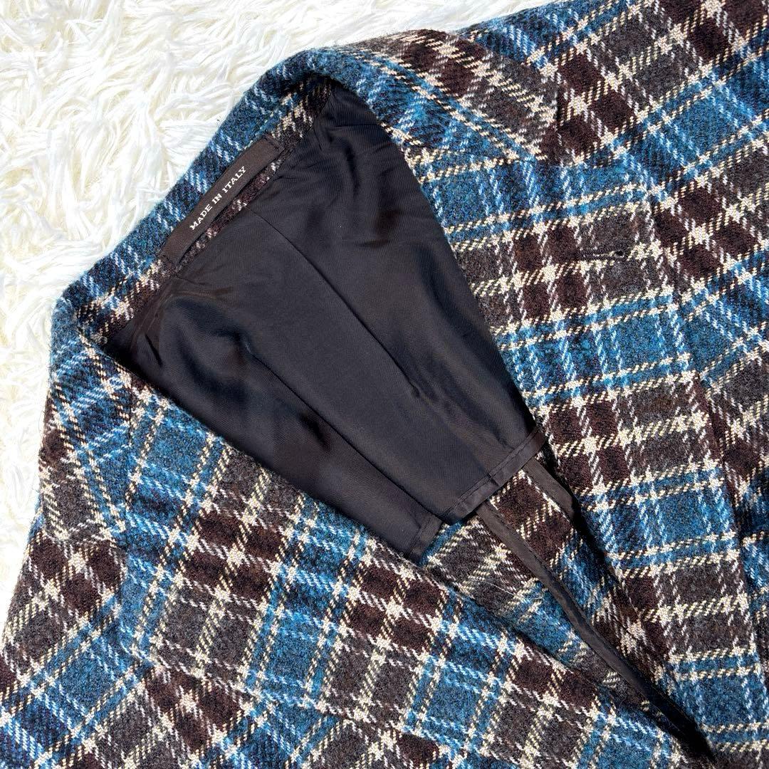 タリアトーレ　ツイード　テーラードジャケット　チェック　イタリア製　ウール　46