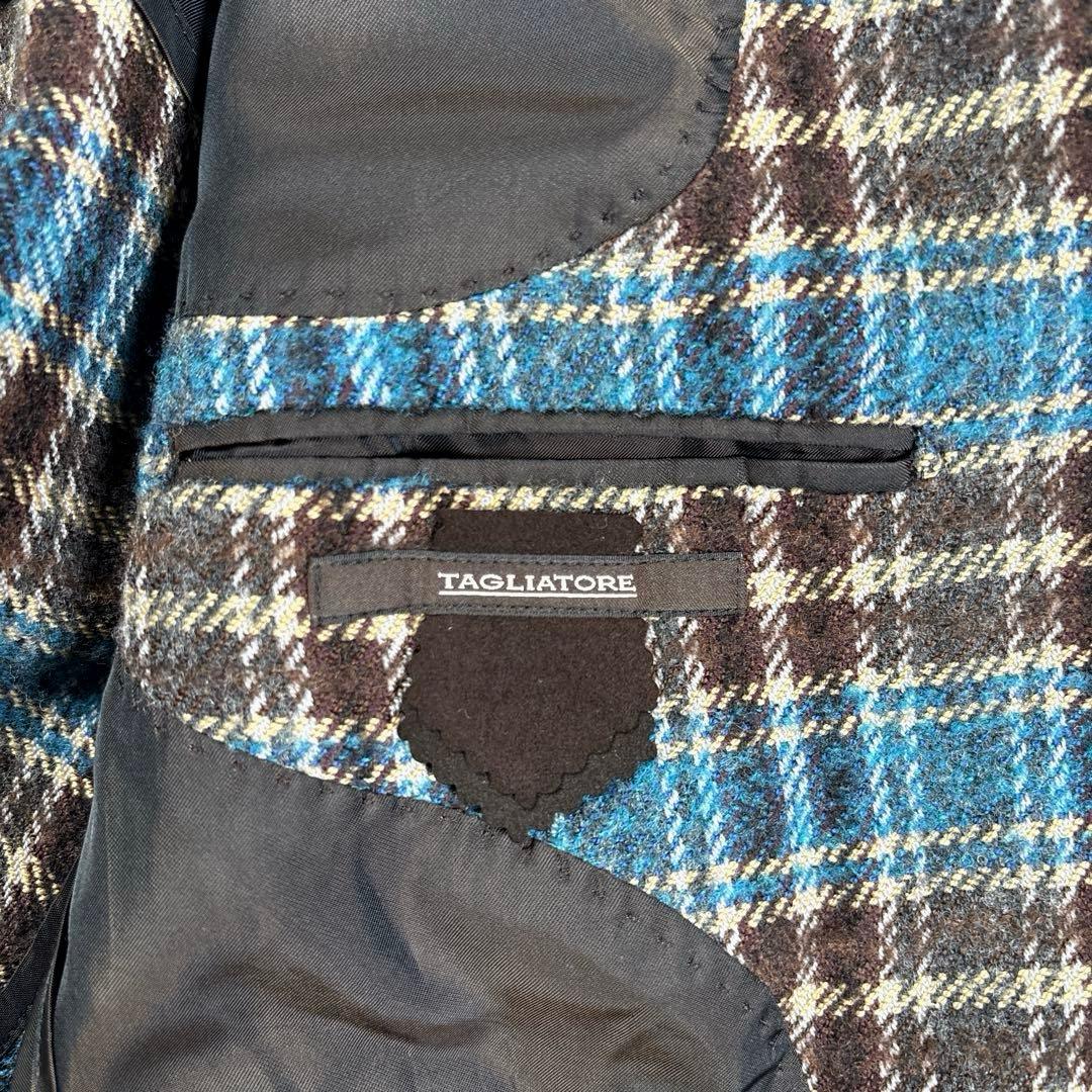 タリアトーレ　ツイード　テーラードジャケット　チェック　イタリア製　ウール　46
