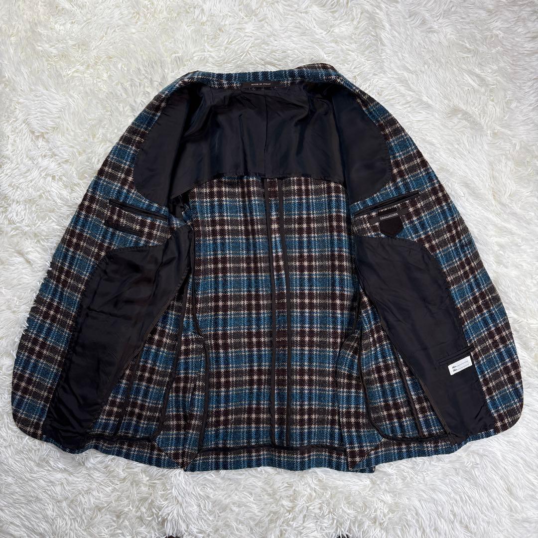 タリアトーレ　ツイード　テーラードジャケット　チェック　イタリア製　ウール　46