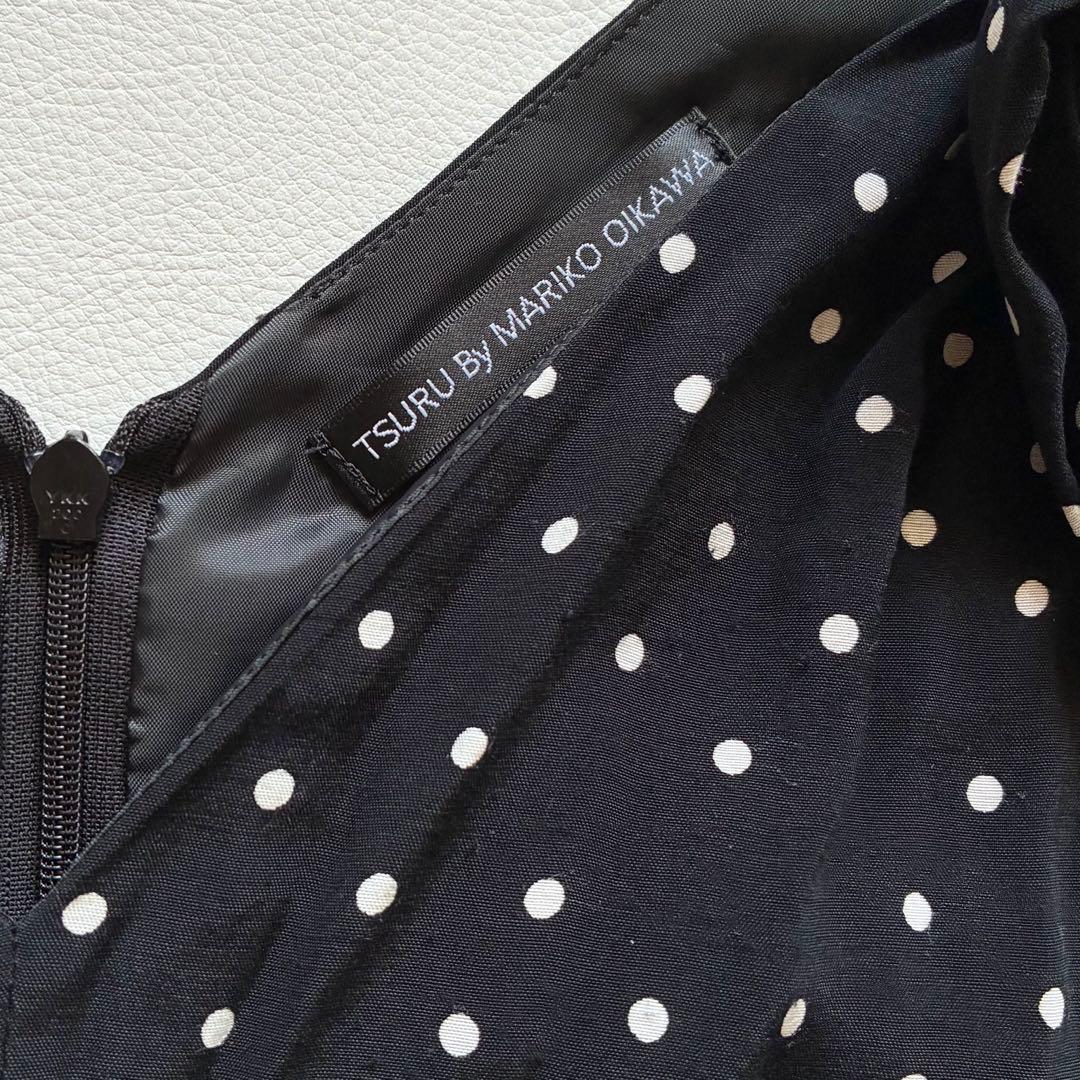 ツルバイマリコオイカワ　Papillion　オールインワン　肩リボン付き　水玉