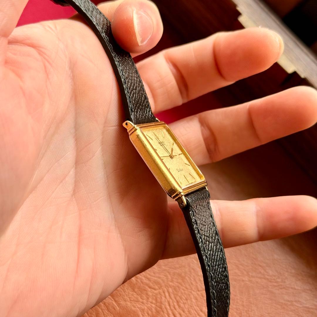 ヴィンテージ SEIKO 7731 砂子文字盤 タンク腕時計 1989年