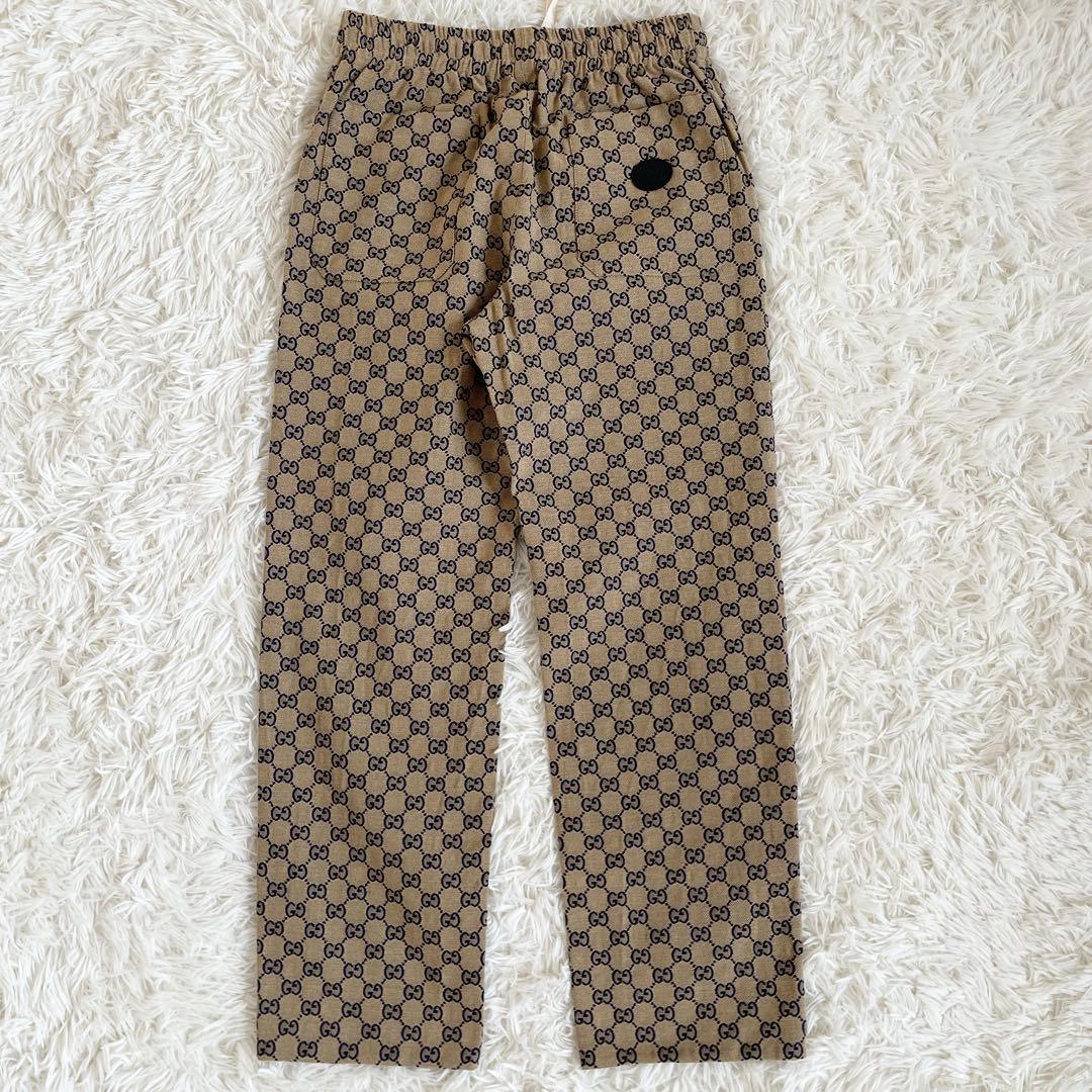 未使用級　グッチ　大きいサイズ2XL　カジュアルパンツ　GG　レザー　ベージュ