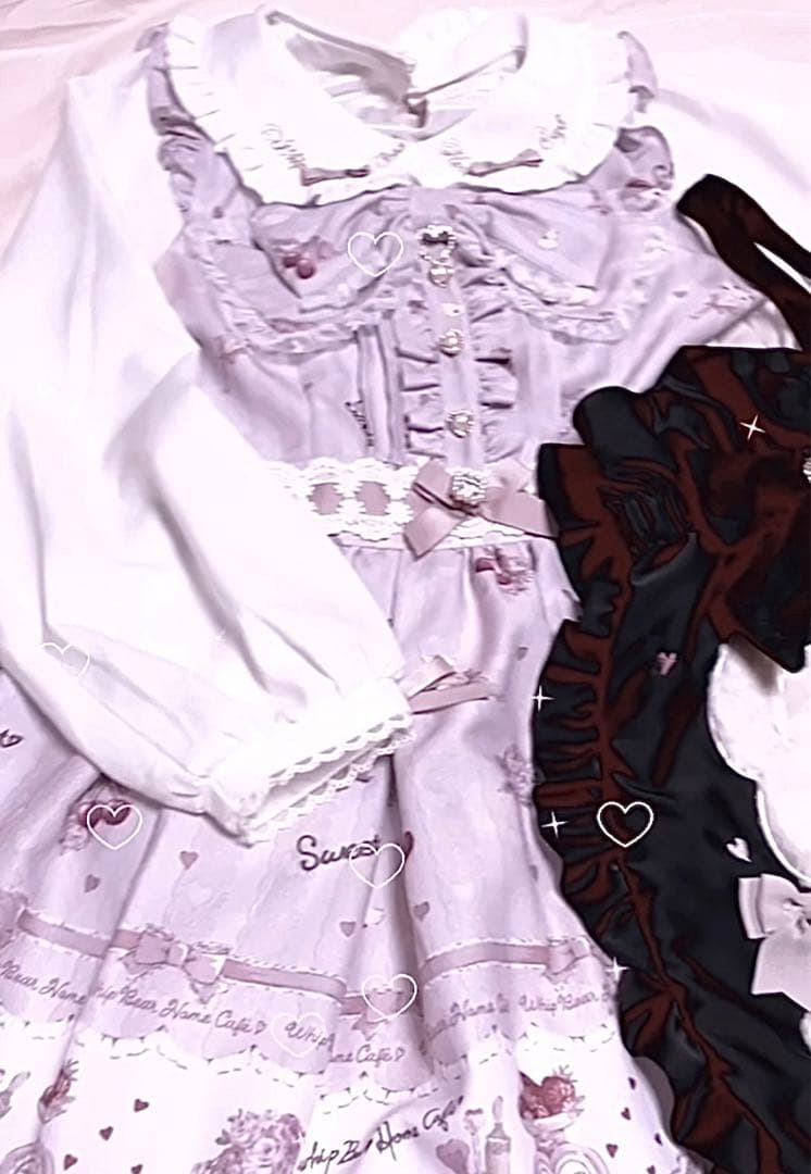 リズリサ Whip Bear  Cafe 柄ワンピース