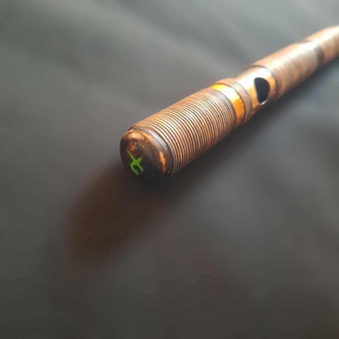 篠笛　古典調　7本調子　6穴　天地胴藤巻き　超鐵仕様　燻風仕上げ