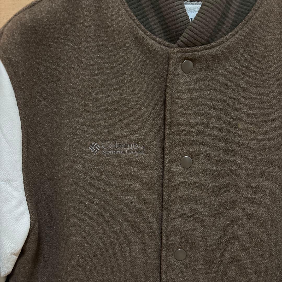 Columbia スタジャン ブラウン/ホワイト Mサイズ