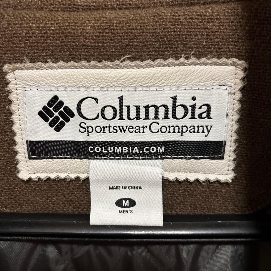 Columbia スタジャン ブラウン/ホワイト Mサイズ