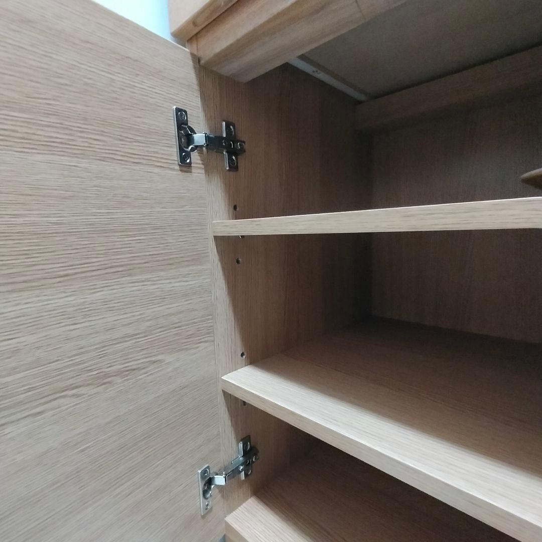 【お値下】無印 タモ材 キャビネット 脚付き