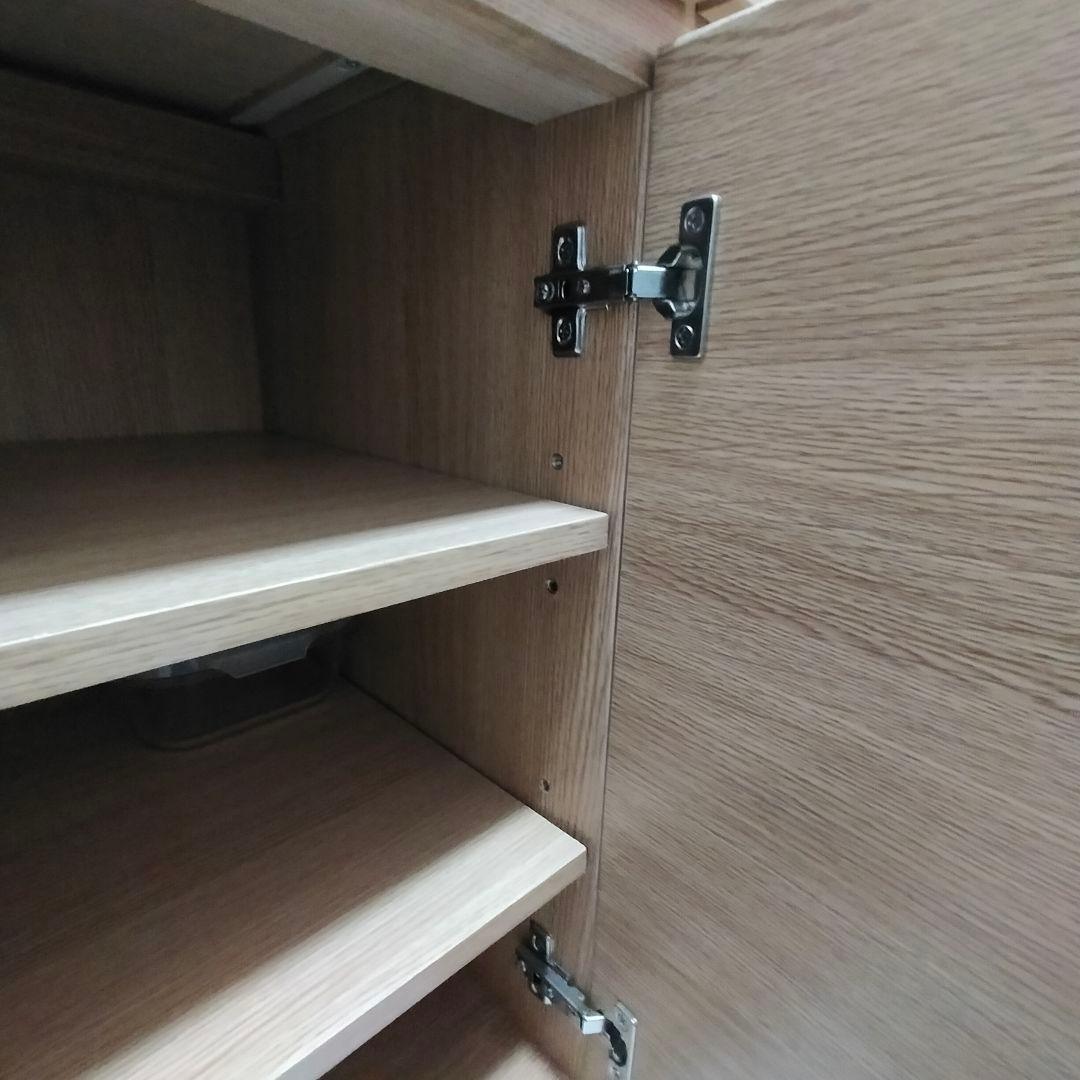 【お値下】無印 タモ材 キャビネット 脚付き