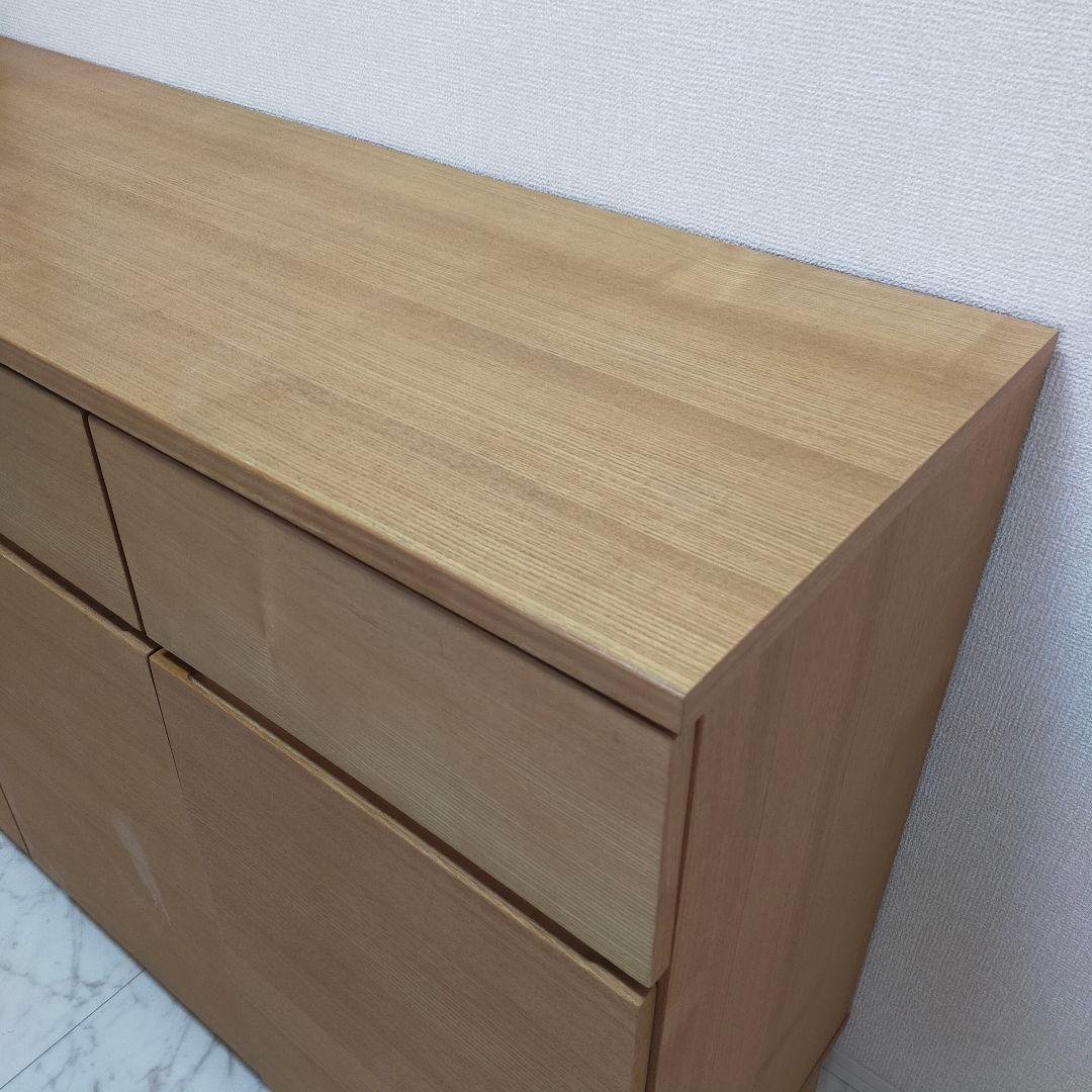 【お値下】無印 タモ材 キャビネット 脚付き