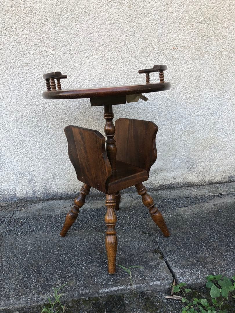 昭和レトロ 飛騨産業 キツツキ サイドテーブル コーヒーテーブル 丸テーブル