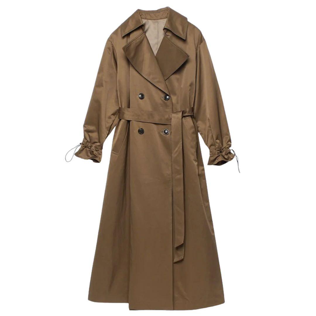 anuans ボリュームスリーブトレンチコート （BROWN）