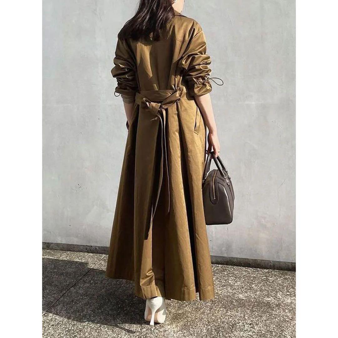 anuans ボリュームスリーブトレンチコート （BROWN）