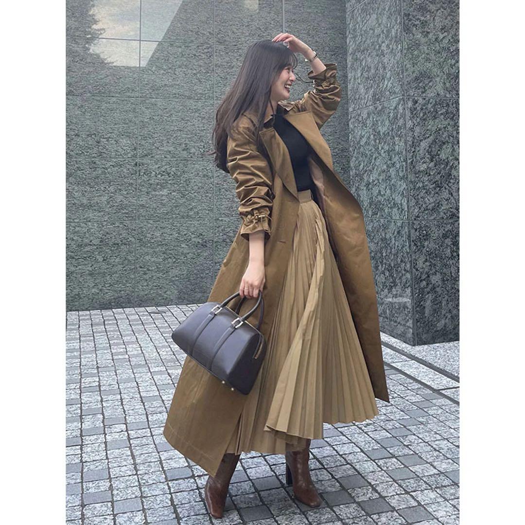 anuans ボリュームスリーブトレンチコート （BROWN）