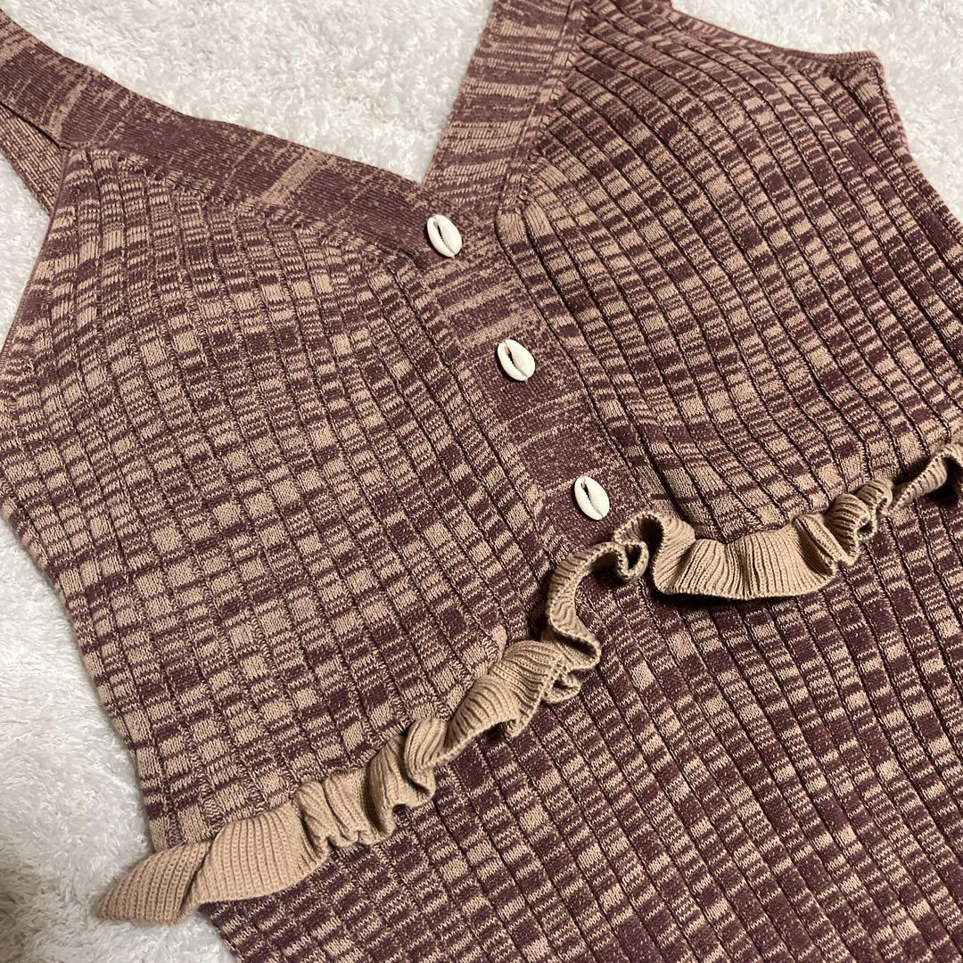 ☆Her lip to ハーリップトゥ シェルボタンミックスカラーニットドレス☆