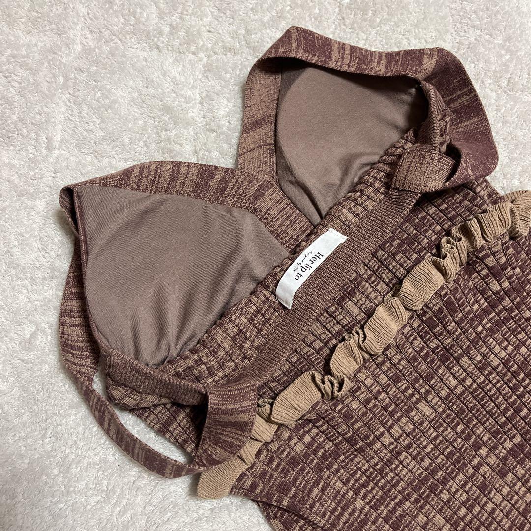 ☆Her lip to ハーリップトゥ シェルボタンミックスカラーニットドレス☆