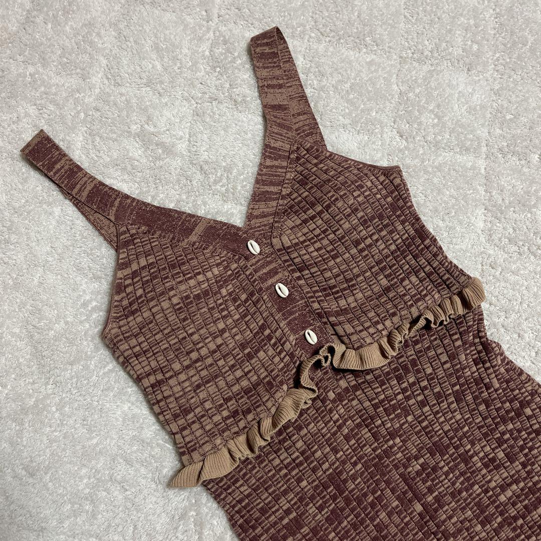 ☆Her lip to ハーリップトゥ シェルボタンミックスカラーニットドレス☆