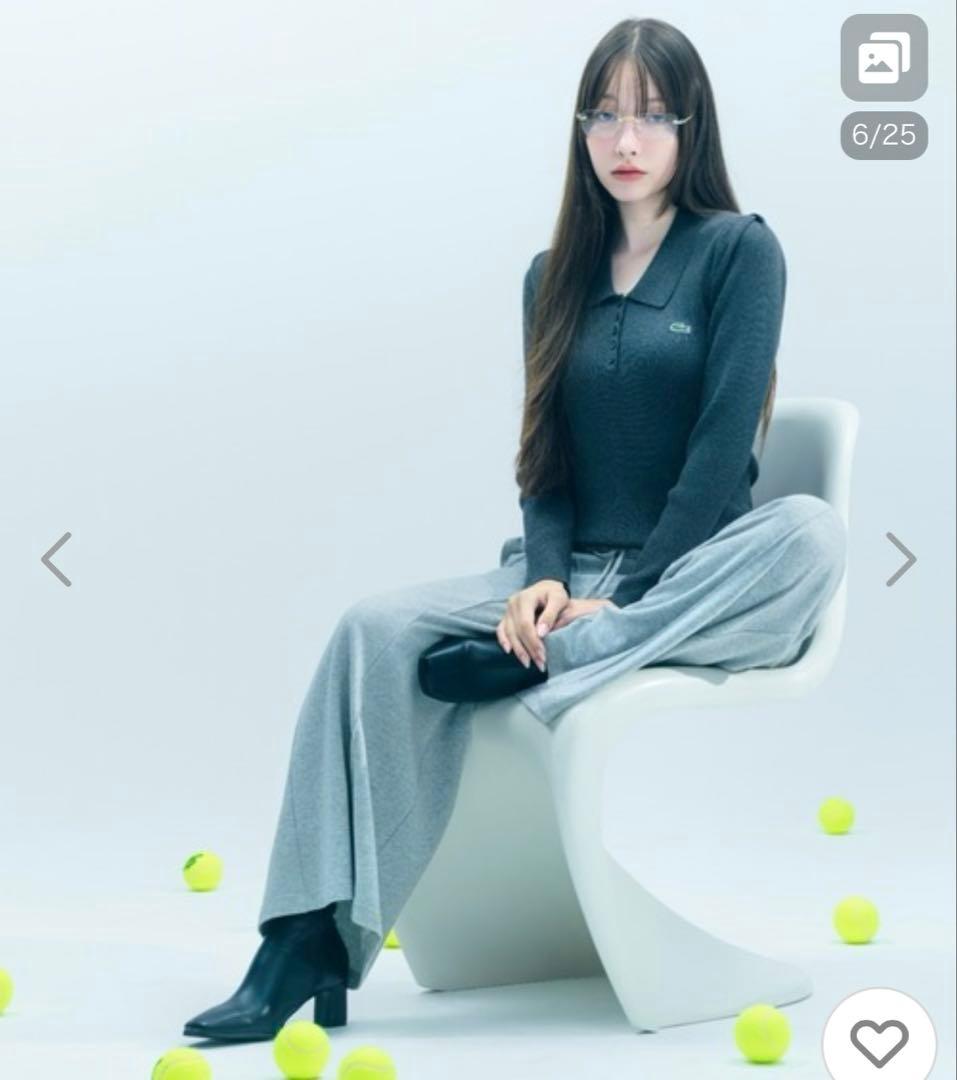 LACOSTE/ポロリブニット レディース スナイデル