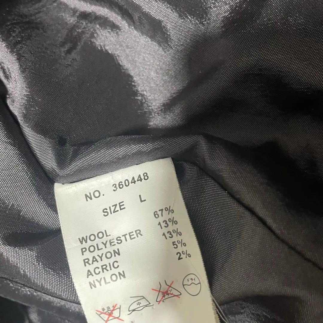 midas 黒 ダブルブレストピーコート L