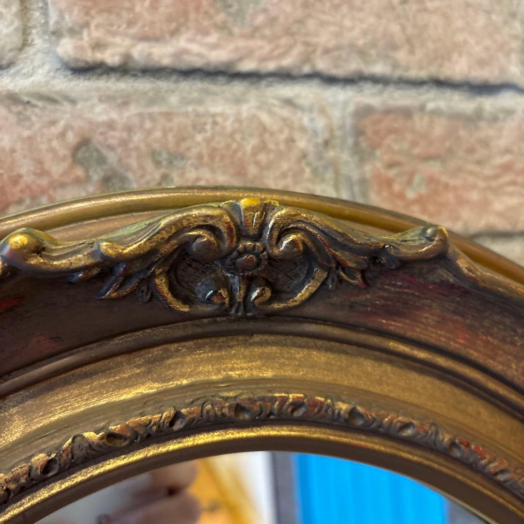 アンティーク　ミラー　楕円