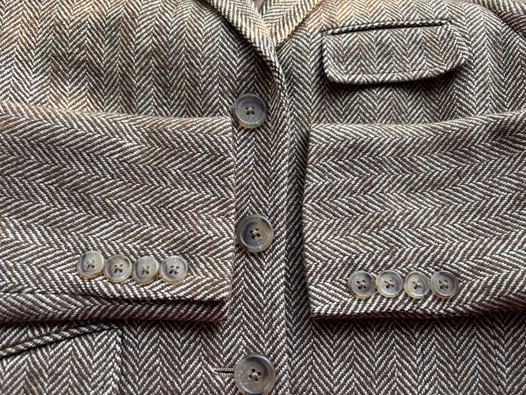 ❤︎ ラルフローレン イタリー製 ヘリンボーン 絹混ウールジャケット サイズ2