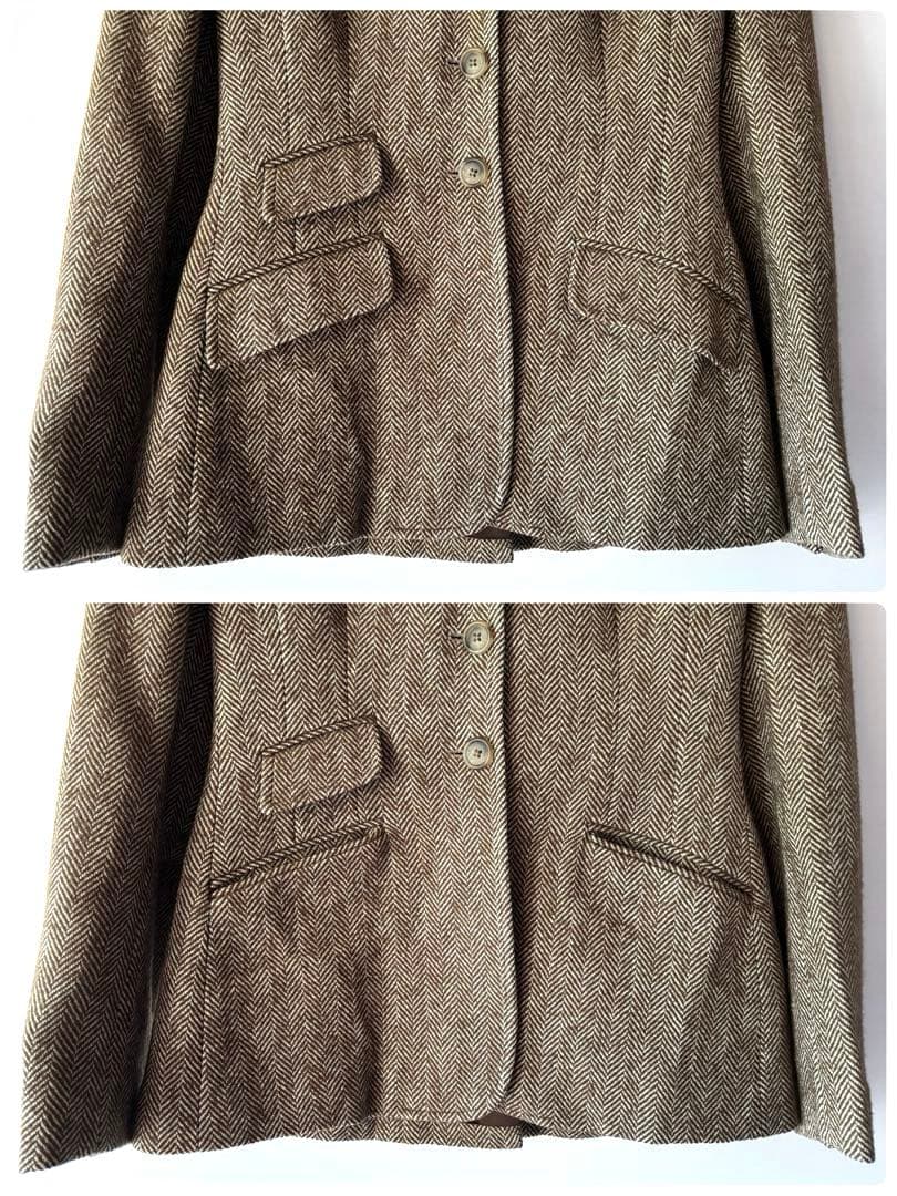 ❤︎ ラルフローレン イタリー製 ヘリンボーン 絹混ウールジャケット サイズ2