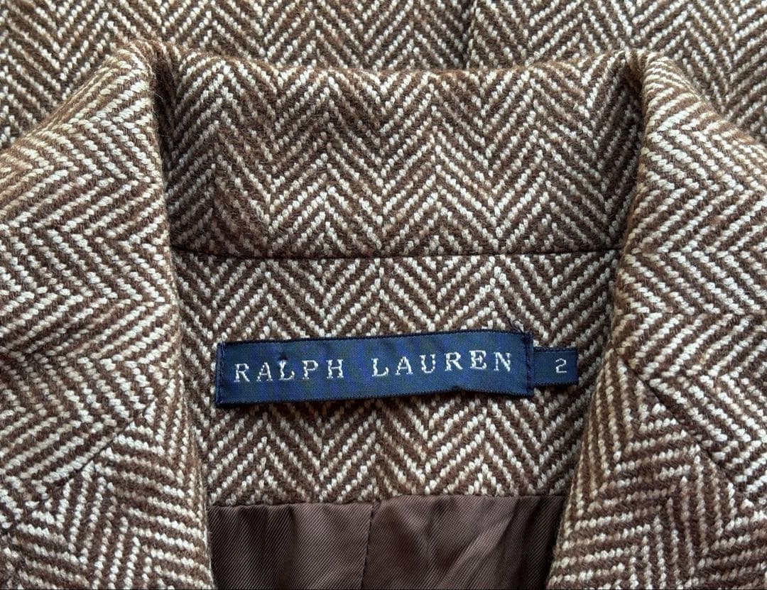 ❤︎ ラルフローレン イタリー製 ヘリンボーン 絹混ウールジャケット サイズ2