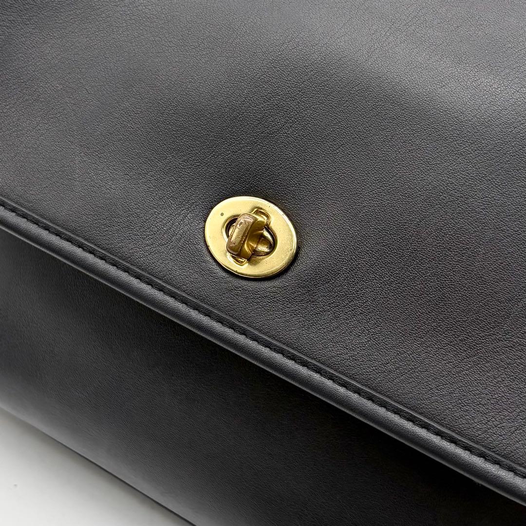 美品✨オールドコーチ 2way ショルダーバッグ ハンド レザー ネイビー