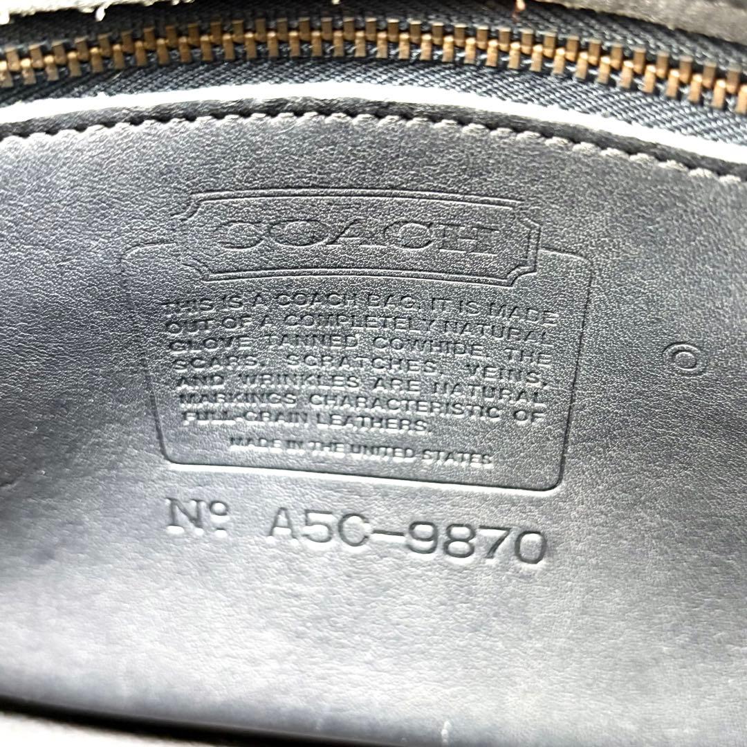 美品✨オールドコーチ 2way ショルダーバッグ ハンド レザー ネイビー