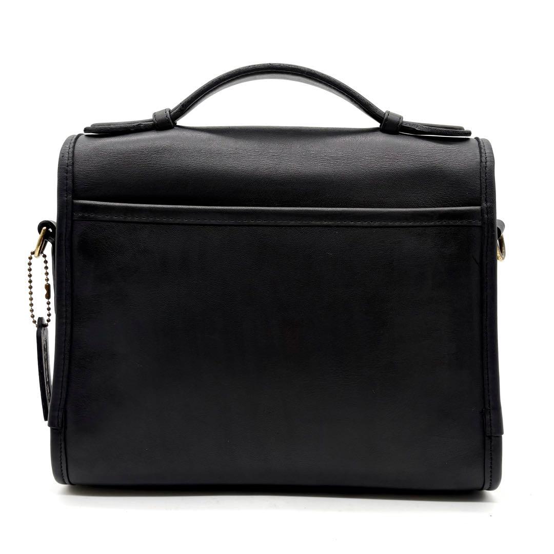 美品✨オールドコーチ 2way ショルダーバッグ ハンド レザー ネイビー