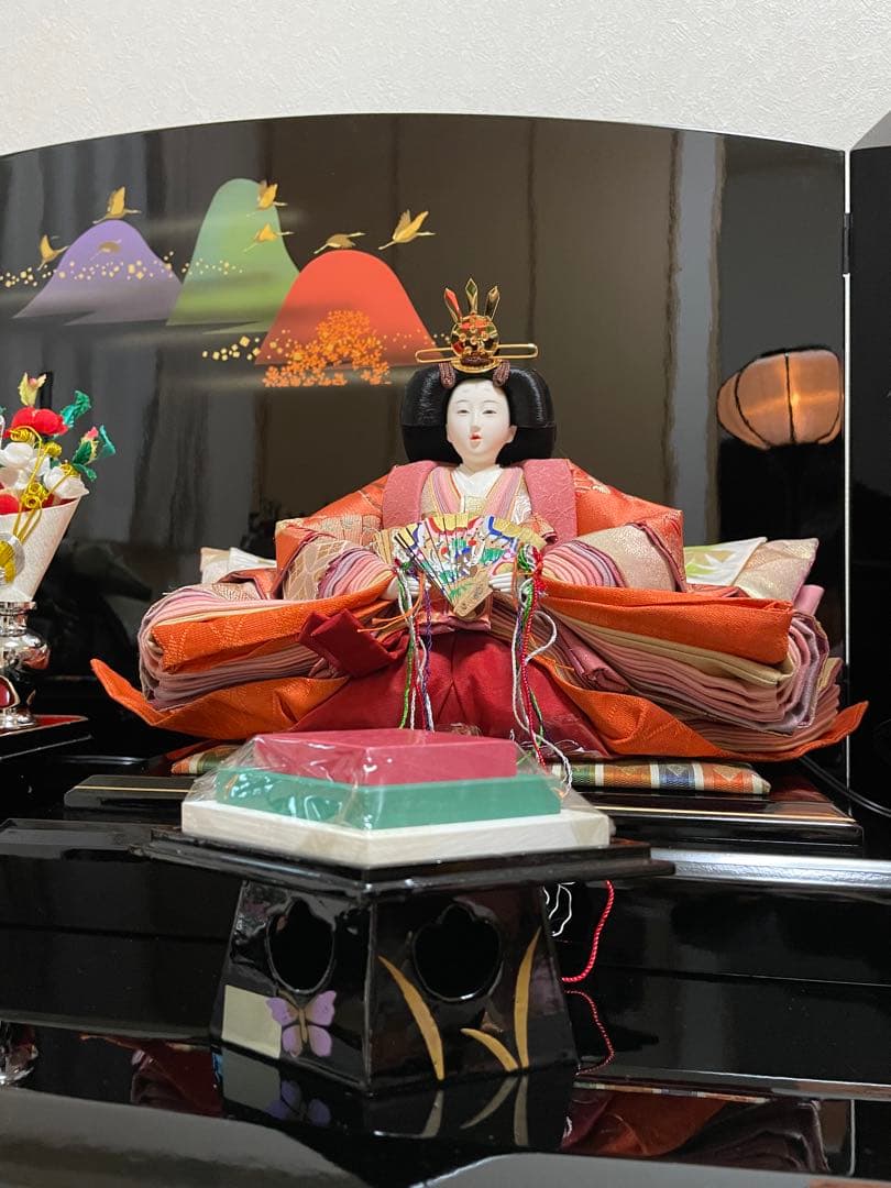 Ａ雛人形 三段飾り 十二単衣 弥生雛 長月作　Ａ＋Ｂ購入必須
