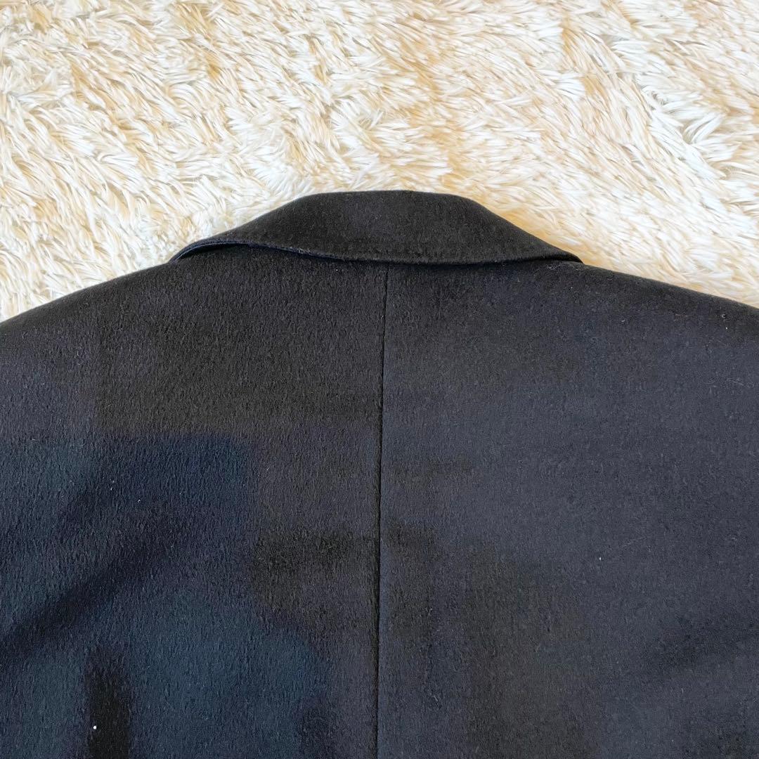 美品✨カシミヤ100％ ロングコート チェスターコート 比翼 ブラック 日本製