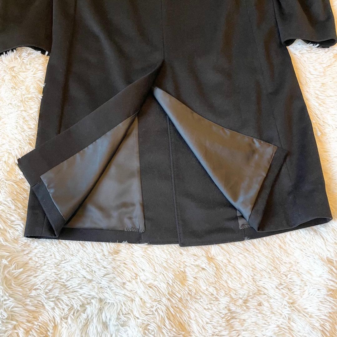 美品✨カシミヤ100％ ロングコート チェスターコート 比翼 ブラック 日本製